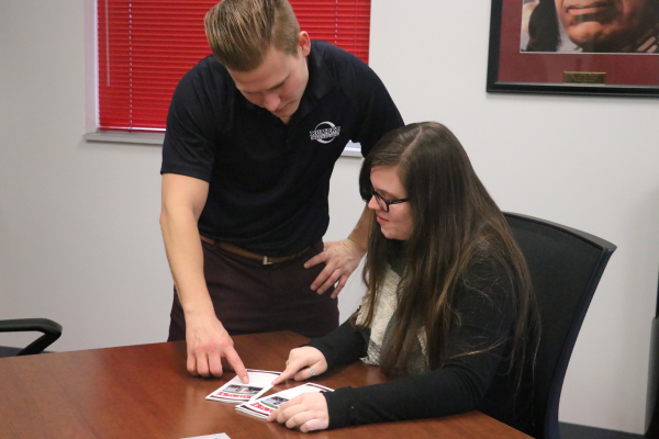 Two People Discussing Career Benefits